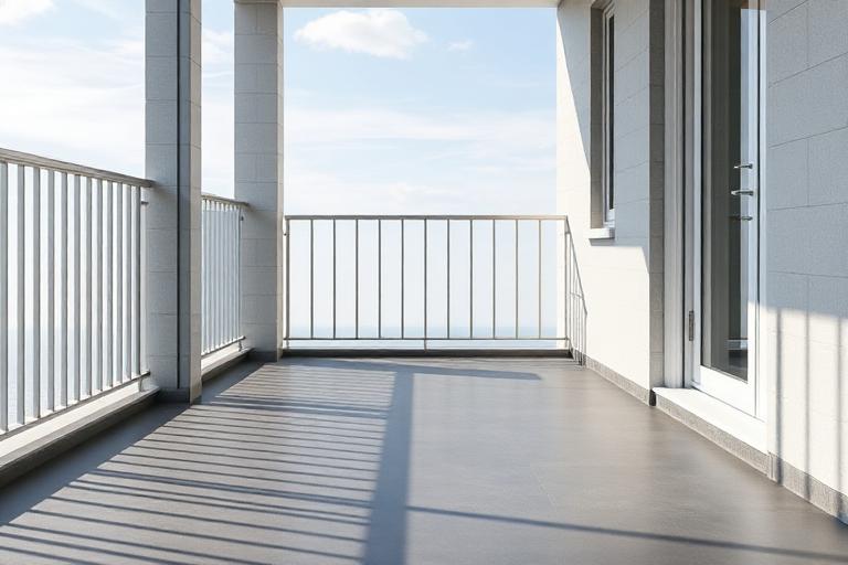 Balcony floor coated grey before tiling